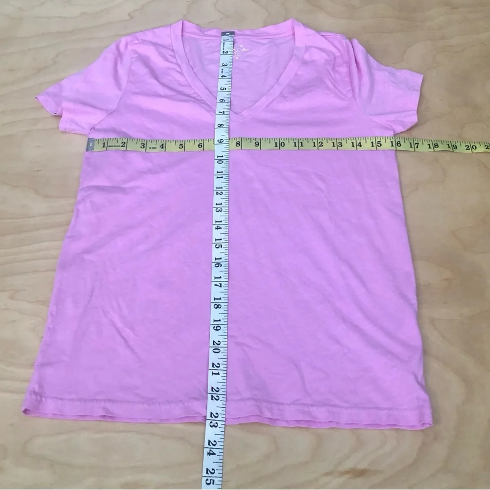 J. Crew Light Pink V-Neck Short Sleeve Tee Slub Cotton Women Small.
